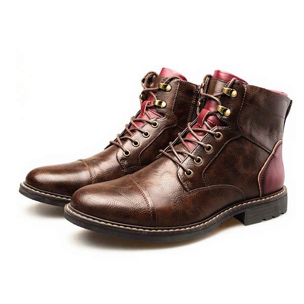 Men's Boots – Leather – Lacing – Robust Sole – Comfortable and Durable