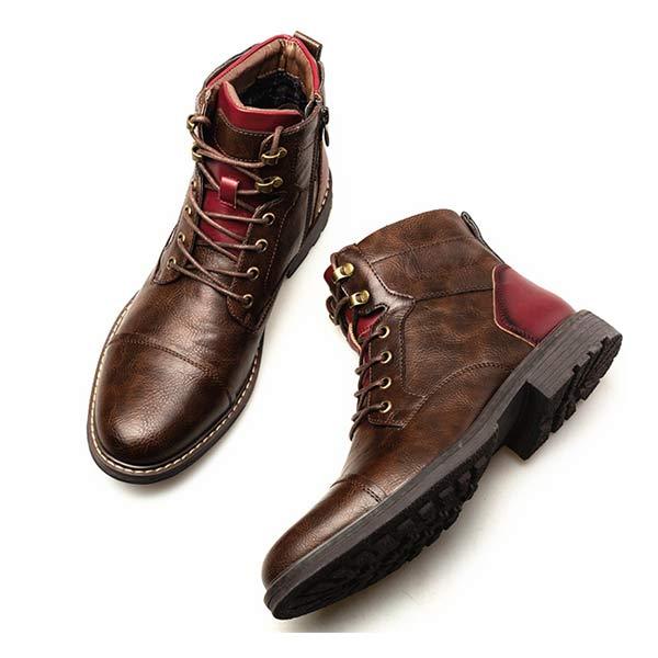 Men's Boots – Leather – Lacing – Robust Sole – Comfortable and Durable