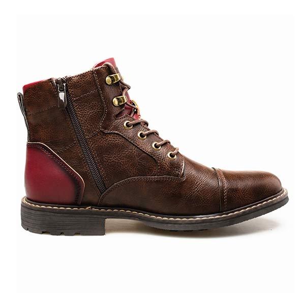 Men's Boots – Leather – Lacing – Robust Sole – Comfortable and Durable