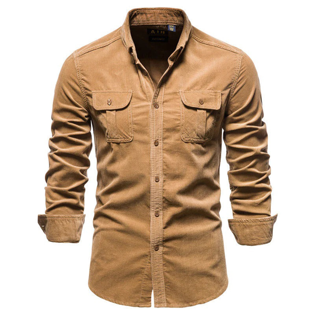 Men's Shirt - Comfortable Cotton - Slim Fit - Long Sleeve with Chest Pockets