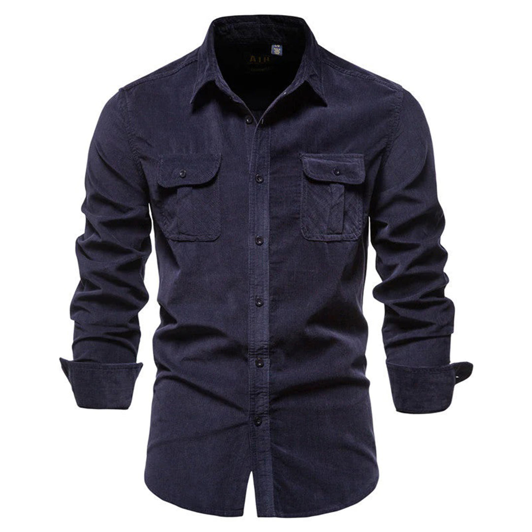 Men's Shirt - Comfortable Cotton - Slim Fit - Long Sleeve with Chest Pockets