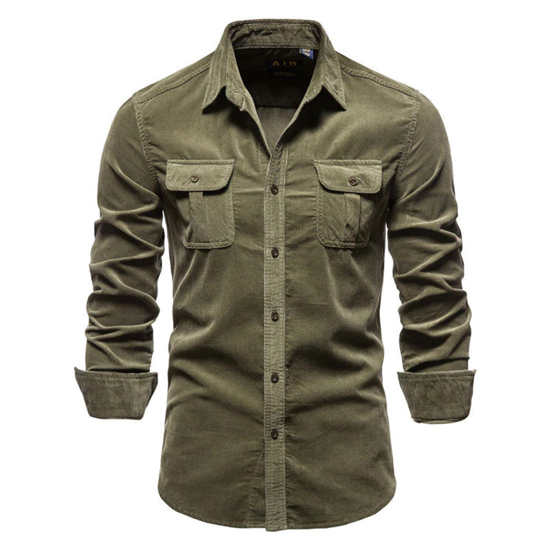 Men's Shirt - Comfortable Cotton - Slim Fit - Long Sleeve with Chest Pockets