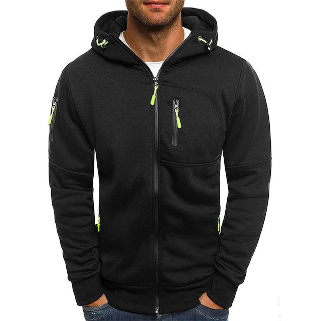 Men's Hoodie – Tailored Fit – Breathable Fabric – Zipper – Zippered Pockets