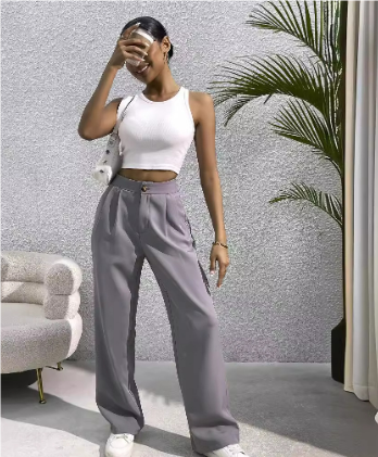 Pants for Women – High Waist – Wide Legs – Classic Tailored Fit