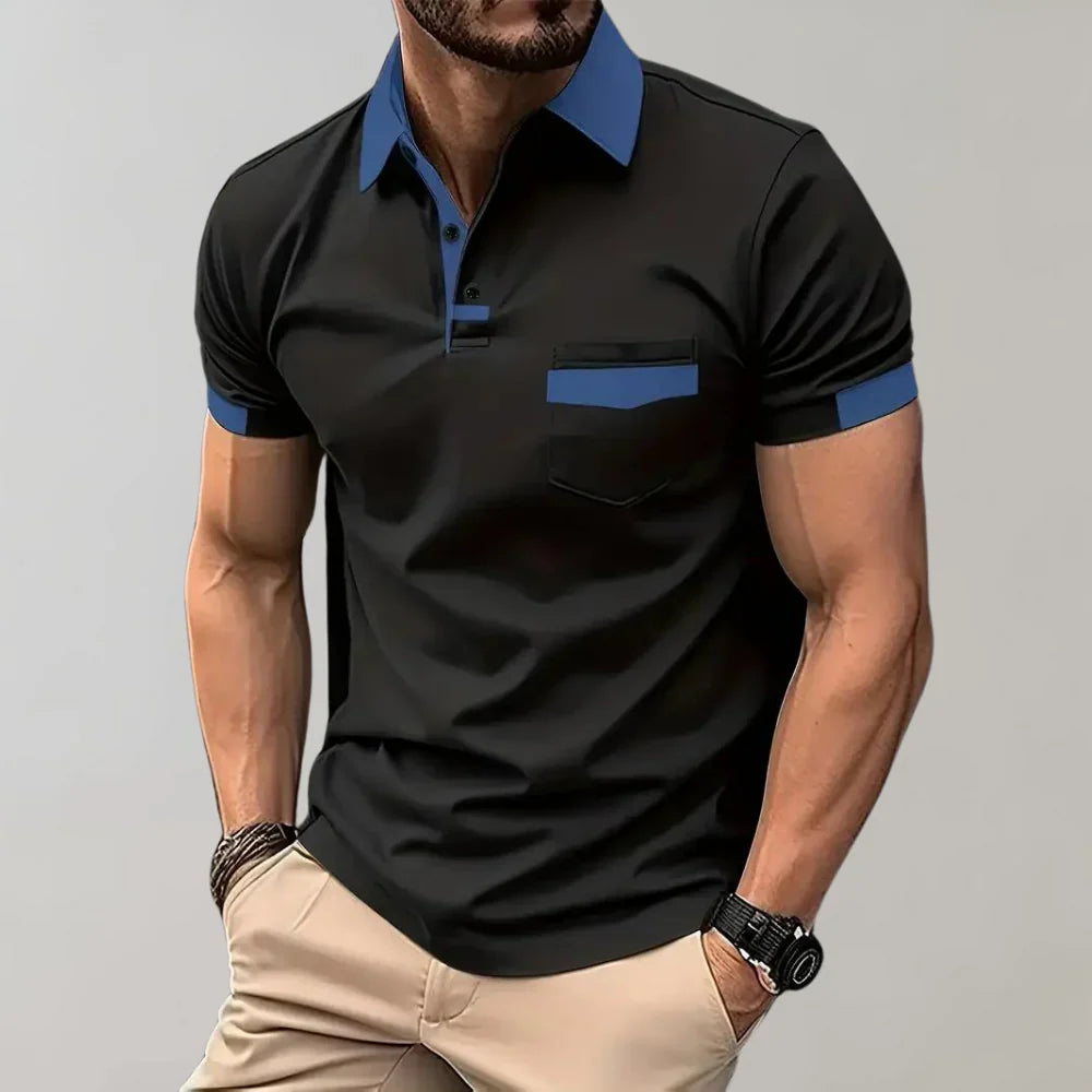 Men's Pique Shirt – Slim Fit – Soft Knit – Chest Pocket – Short Sleeve Casual Style