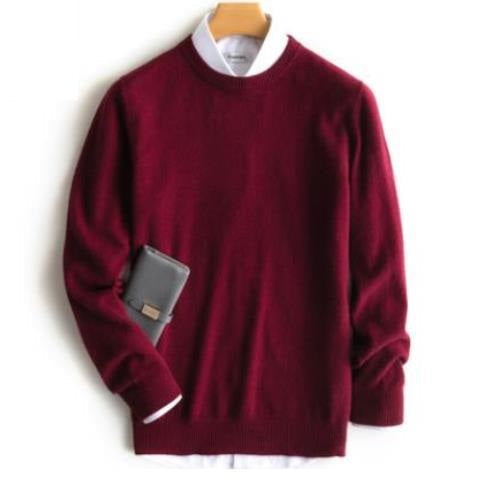 Herregenser – Klassisk Strikket Ull – Rund Hals – Langermet – Regular Fit