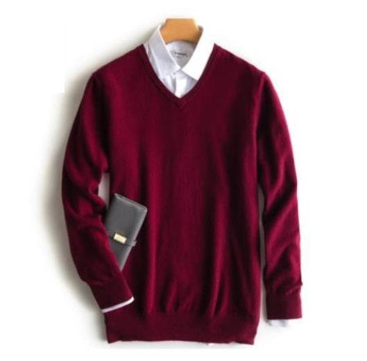 Herregenser – Klassisk Strikket Ull – Rund Hals – Langermet – Regular Fit