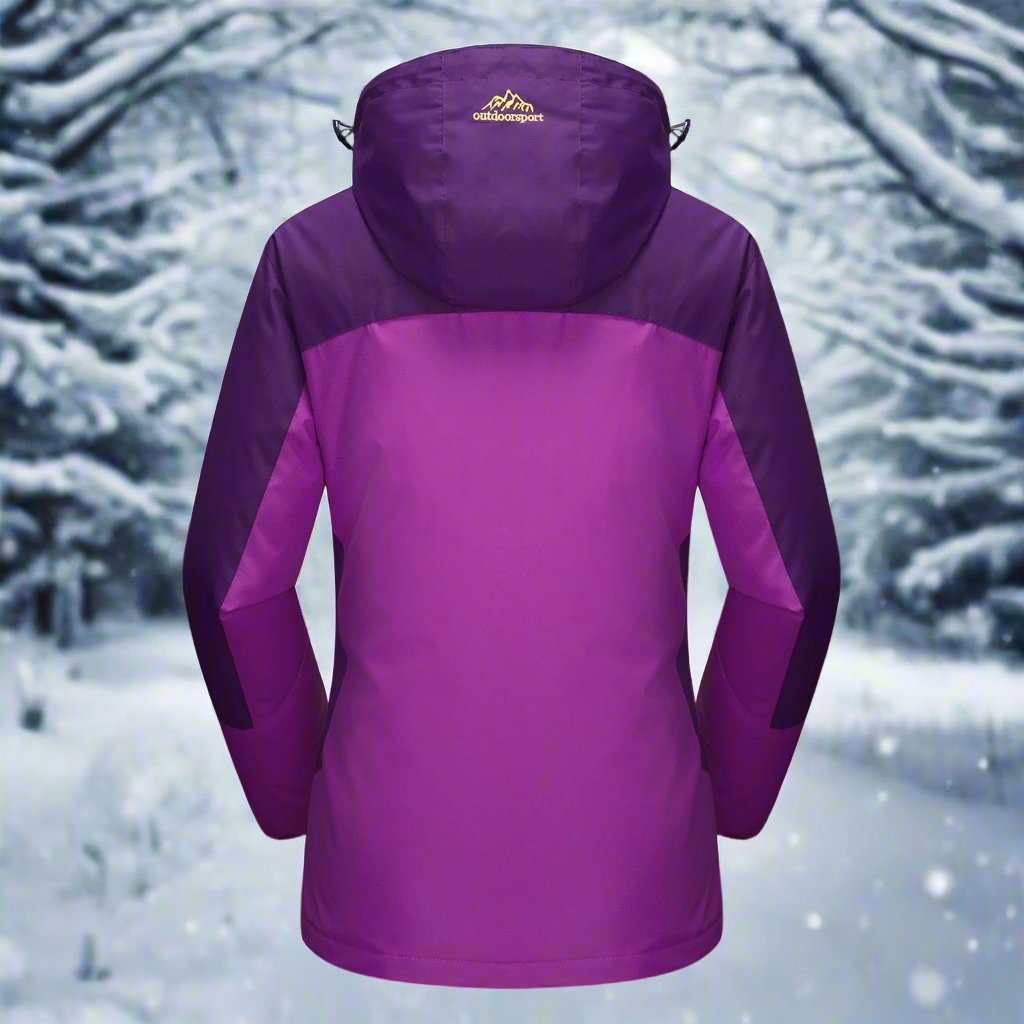Women's Shell Jacket - Waterproof and Windproof - Insulated Lining - Detachable Hood - Adjustable Cuffs