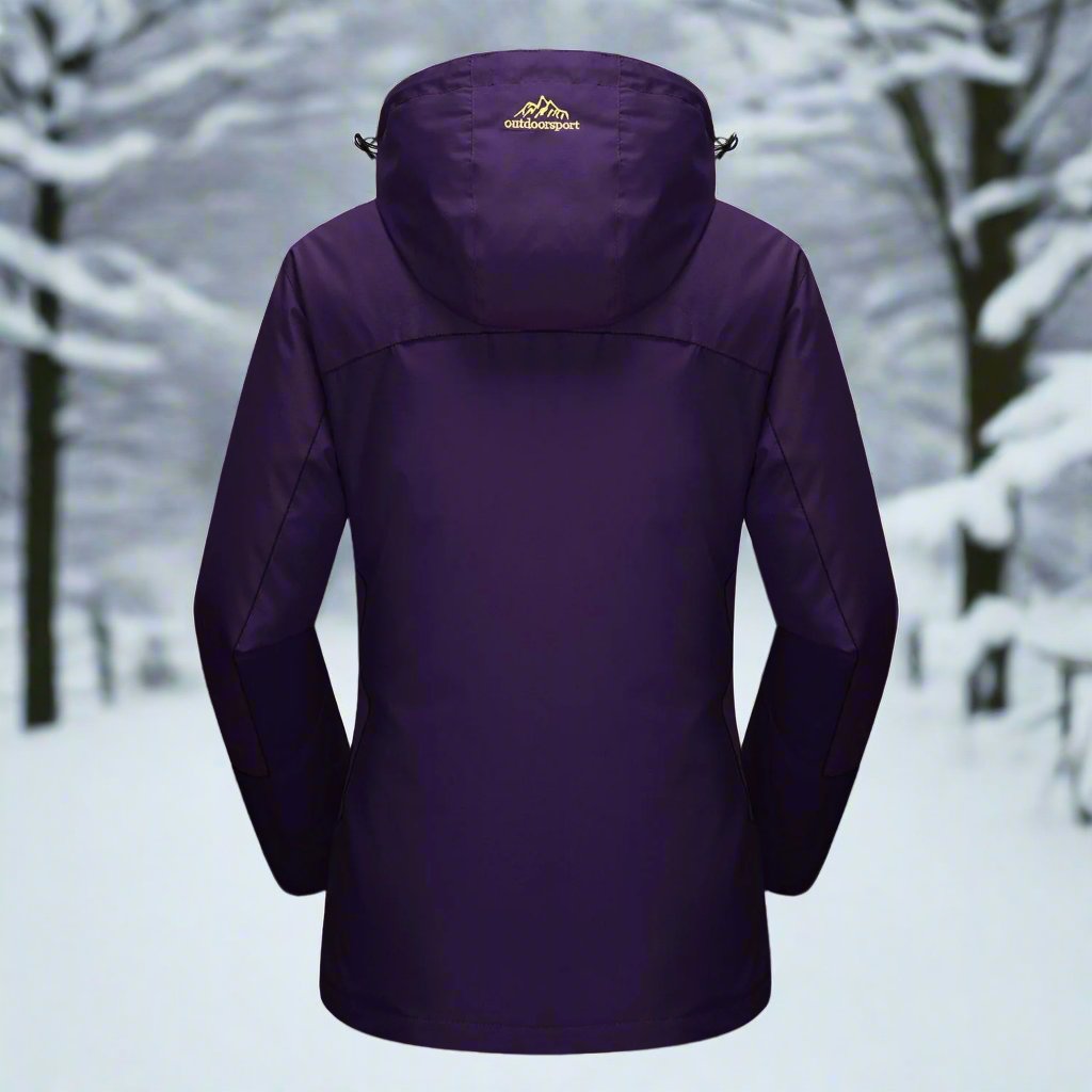 Women's Shell Jacket - Waterproof and Windproof - Insulated Lining - Detachable Hood - Adjustable Cuffs