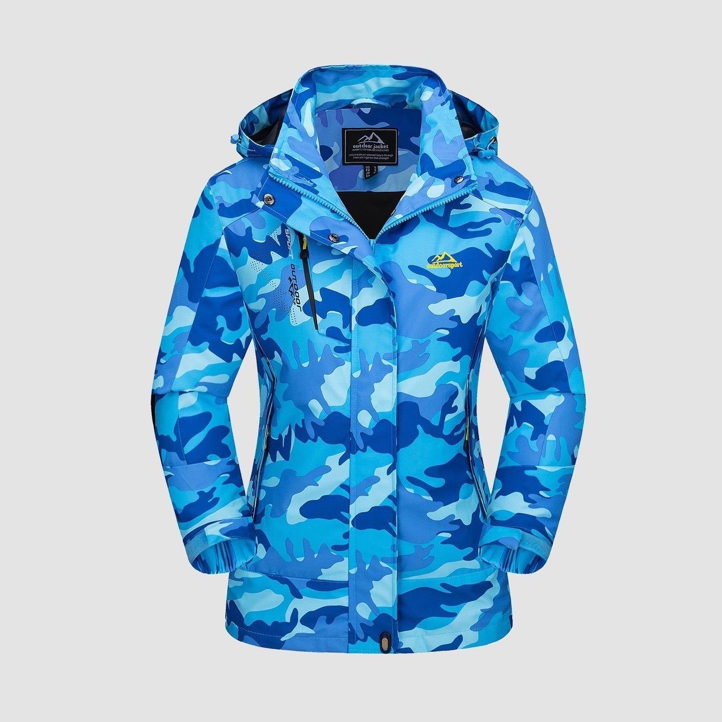 Women's Shell Jacket - Waterproof and Windproof - Insulated Lining - Detachable Hood - Adjustable Cuffs