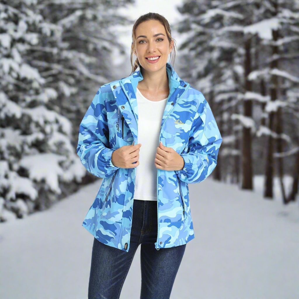 Women's Shell Jacket - Waterproof and Windproof - Insulated Lining - Detachable Hood - Adjustable Cuffs