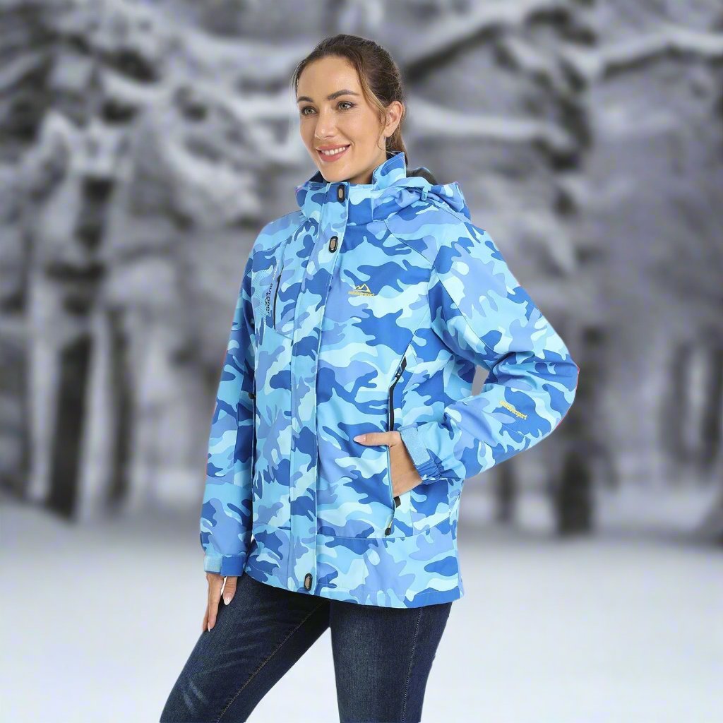 Women's Shell Jacket - Waterproof and Windproof - Insulated Lining - Detachable Hood - Adjustable Cuffs