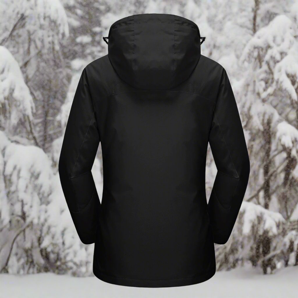 Women's Shell Jacket - Waterproof and Windproof - Insulated Lining - Detachable Hood - Adjustable Cuffs