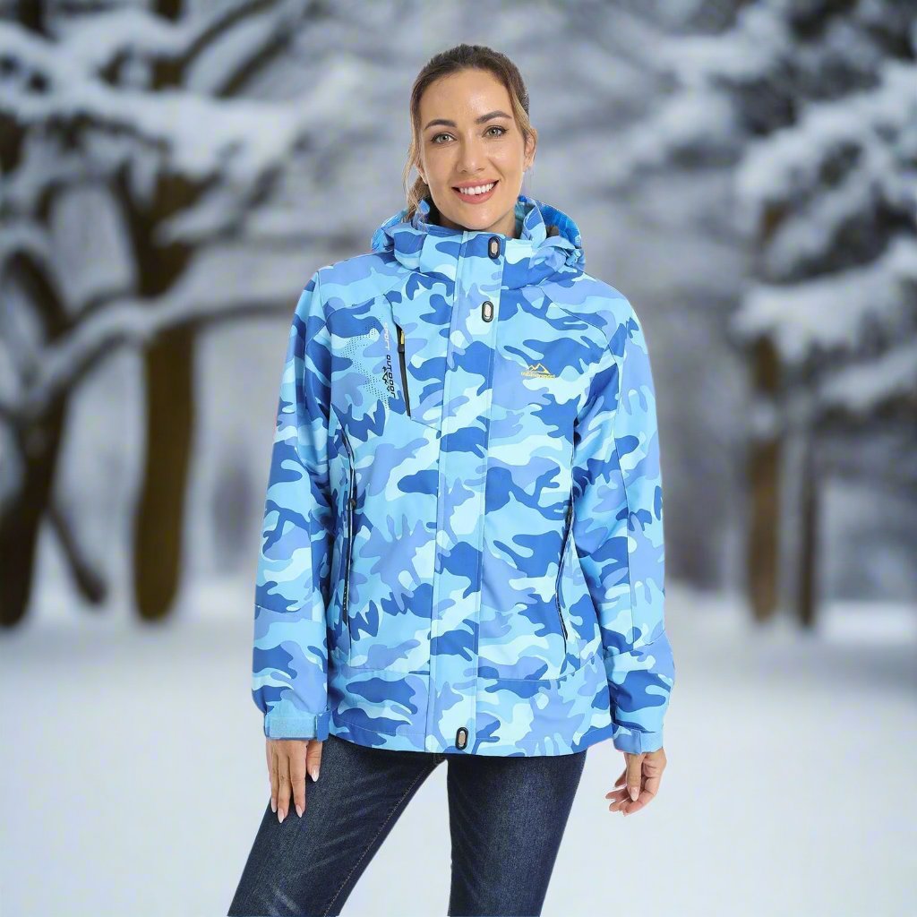 Women's Shell Jacket - Waterproof and Windproof - Insulated Lining - Detachable Hood - Adjustable Cuffs