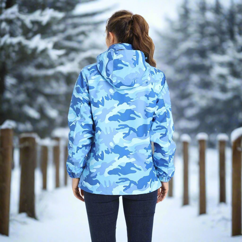 Women's Shell Jacket - Waterproof and Windproof - Insulated Lining - Detachable Hood - Adjustable Cuffs