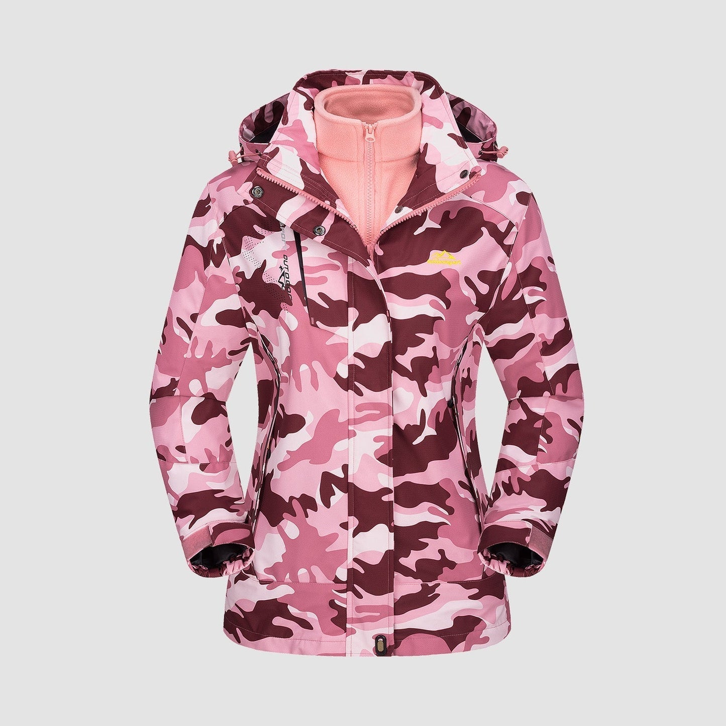 Women's Shell Jacket - Waterproof and Windproof - Insulated Lining - Detachable Hood - Adjustable Cuffs