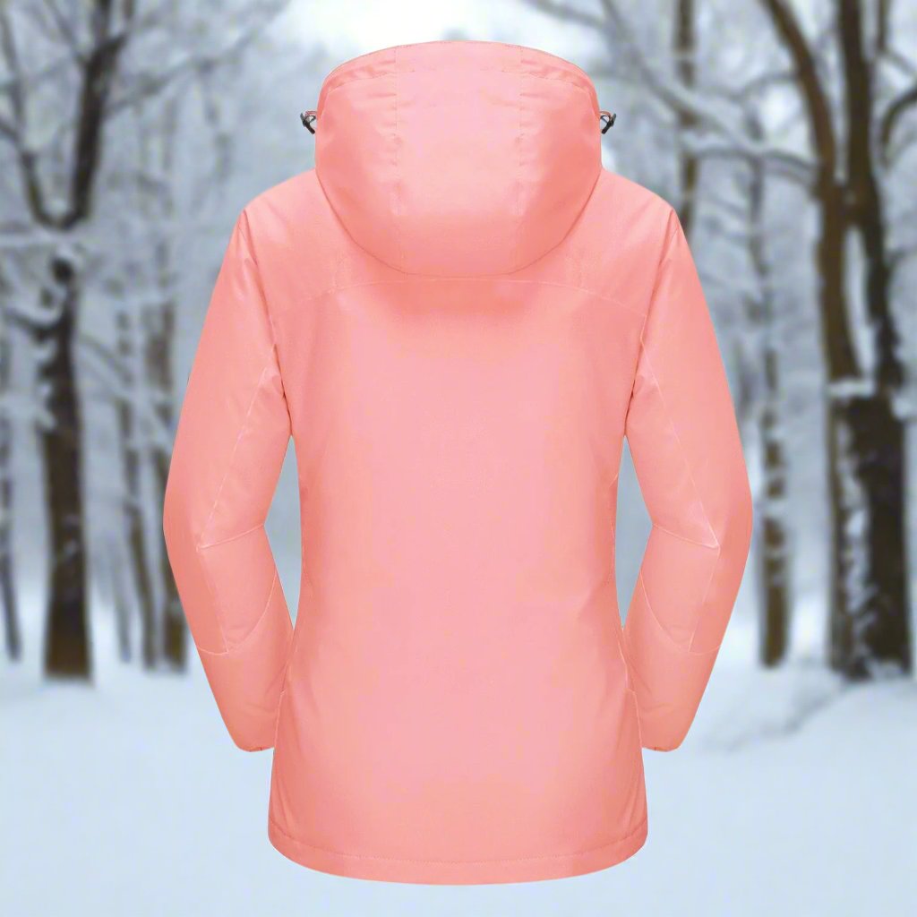 Women's Shell Jacket - Waterproof and Windproof - Insulated Lining - Detachable Hood - Adjustable Cuffs