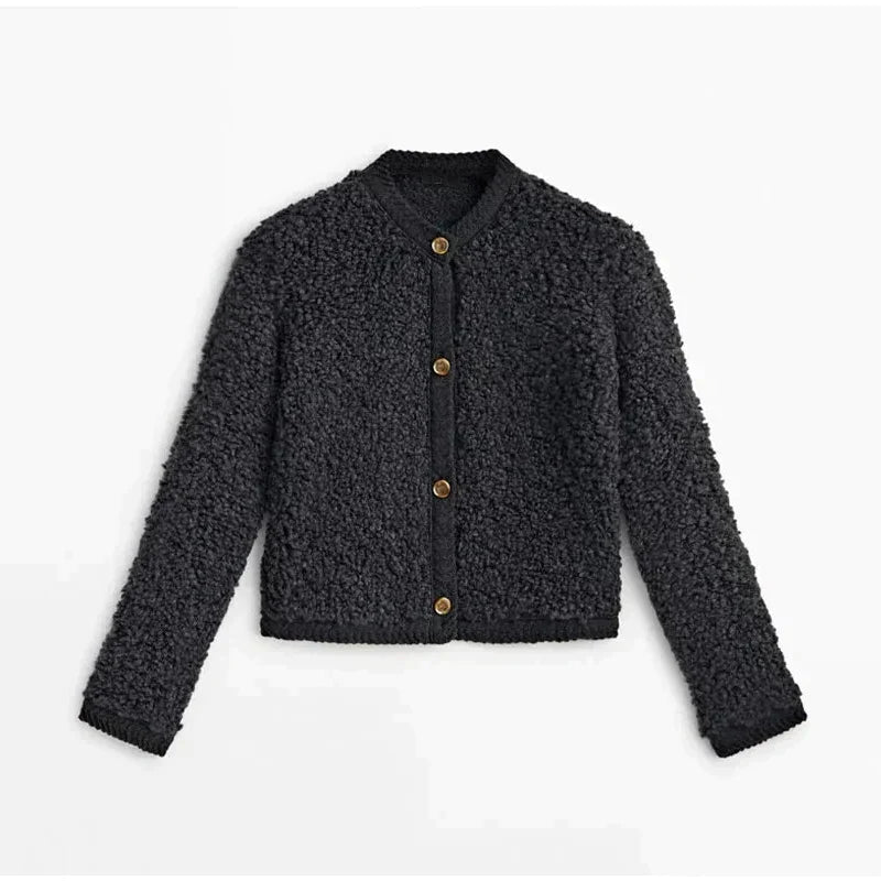 Women's Cardigan - Soft and Warm - Button Closure - Relaxed Fit - Short Length