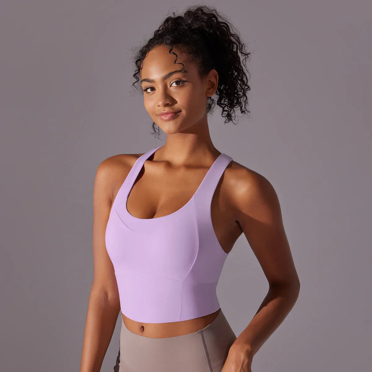 Women's Sports Bra – Tight Fit – Breathable Stretch – Racerback – Scoop Neck