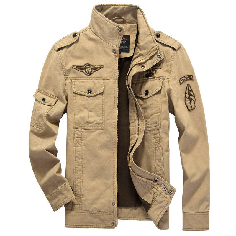 Men's Utility Jacket – Windproof Waterproof – Structured Fit – Stand Collar – Flap Pockets
