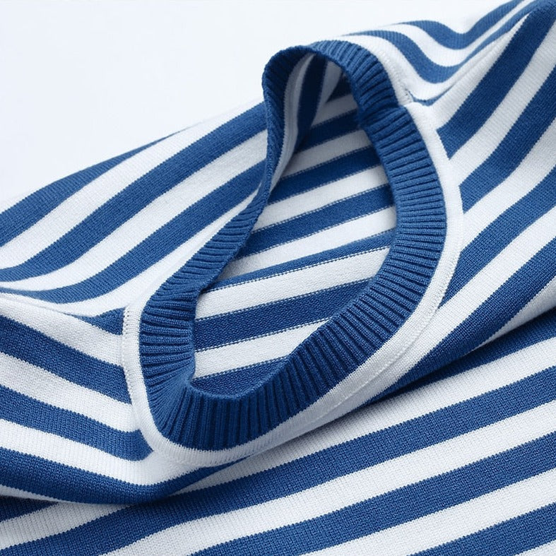 Ivy Cotton Top | Horizontal Stripe Long Sleeve Top