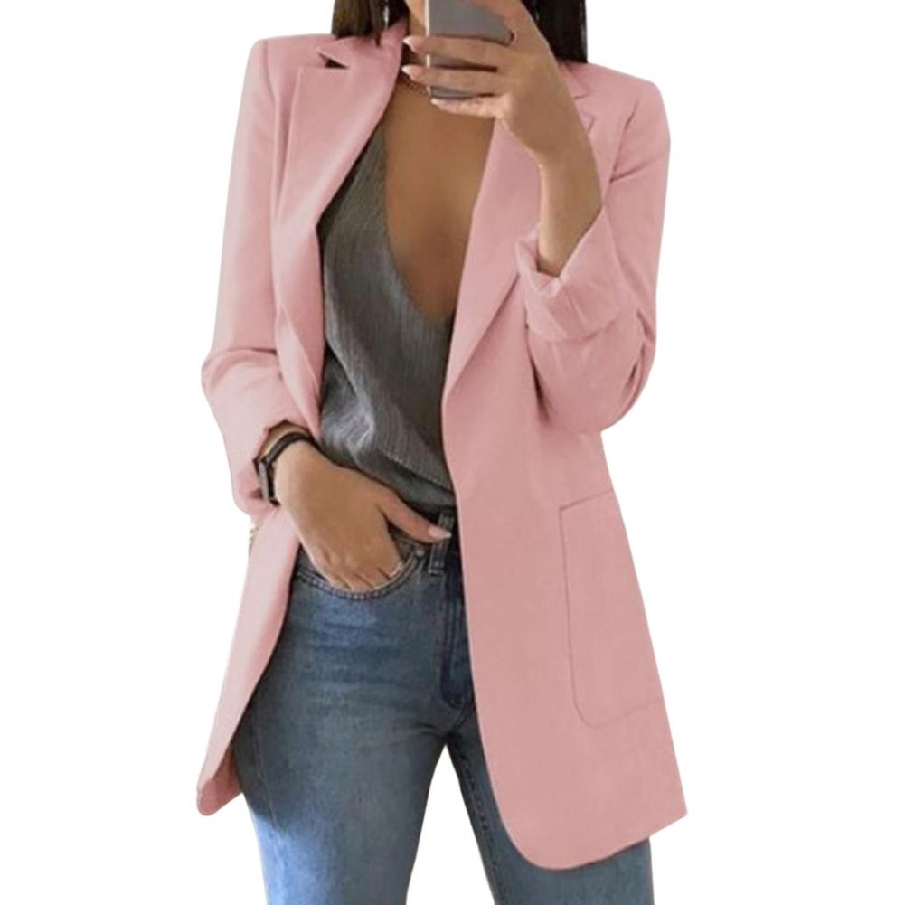 Women's Blazer – Tailored Fit – Hip Length – Large Pockets – Open Front
