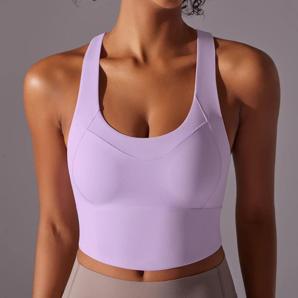 Women's Sports Bra – Tight Fit – Breathable Stretch – Racerback – Scoop Neck