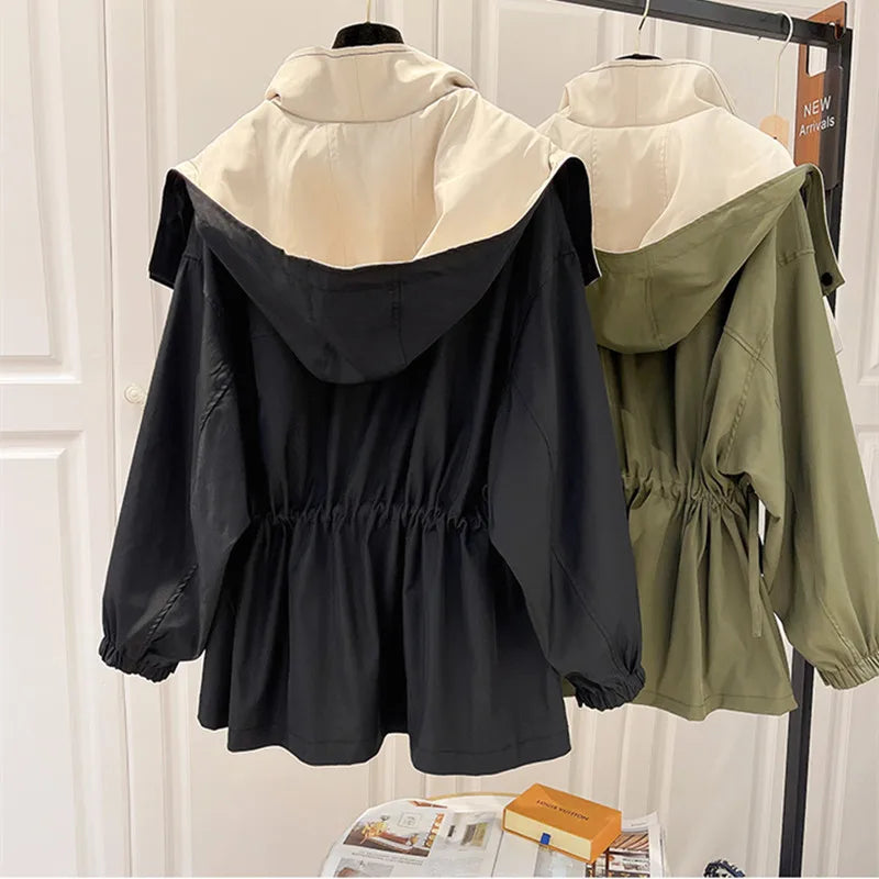 Gabriella Cotton Jacket | Draped Collar Relaxed Fit Jacket