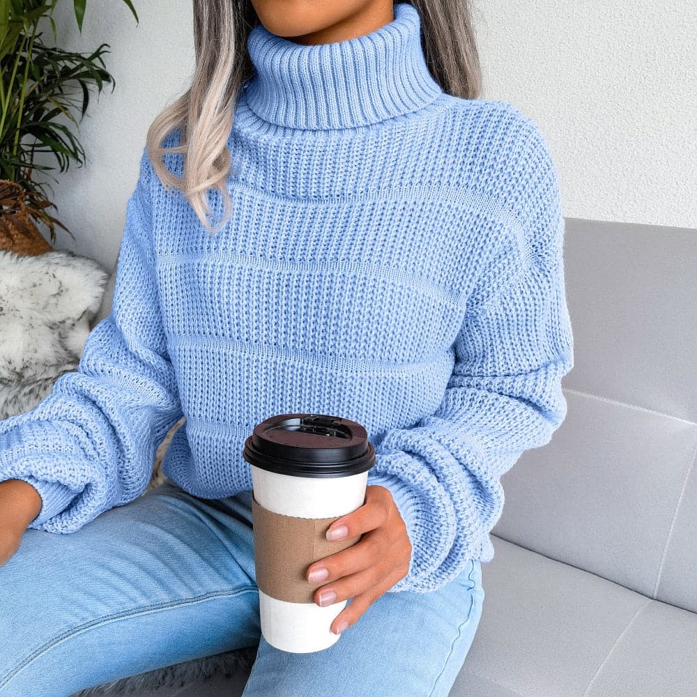 Edwige - Soft sweater with turtleneck in cotton