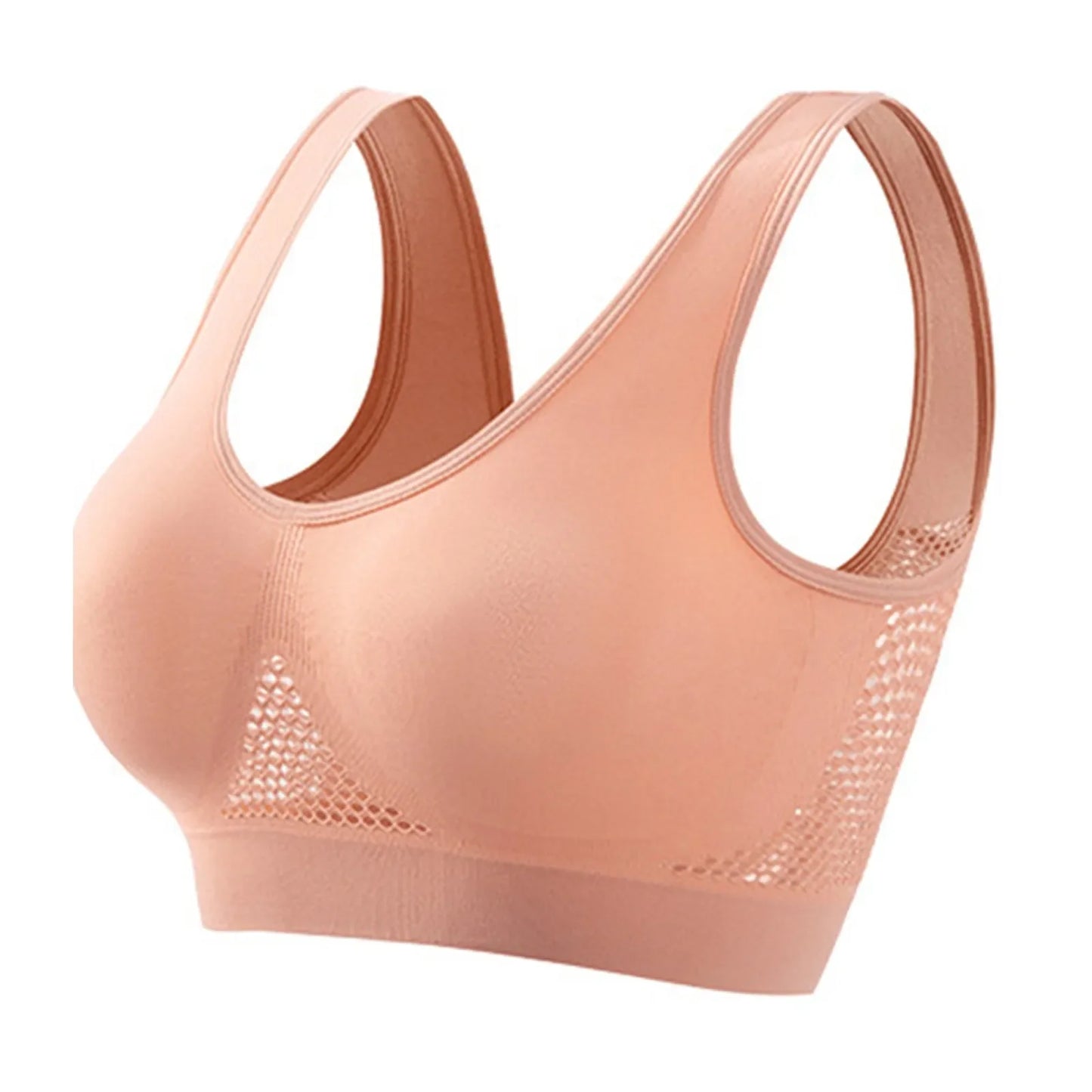 Women's Sports Bra – High Support – Breathable Stretch – Racerback with Mesh Details