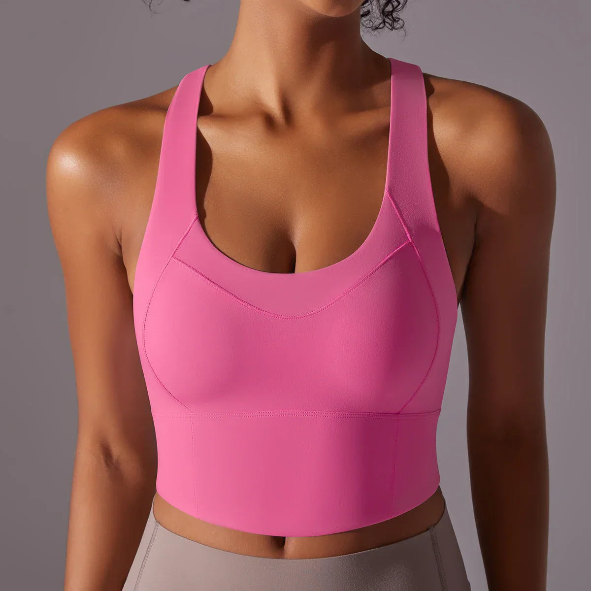 Women's Sports Bra – Tight Fit – Breathable Stretch – Racerback – Scoop Neck