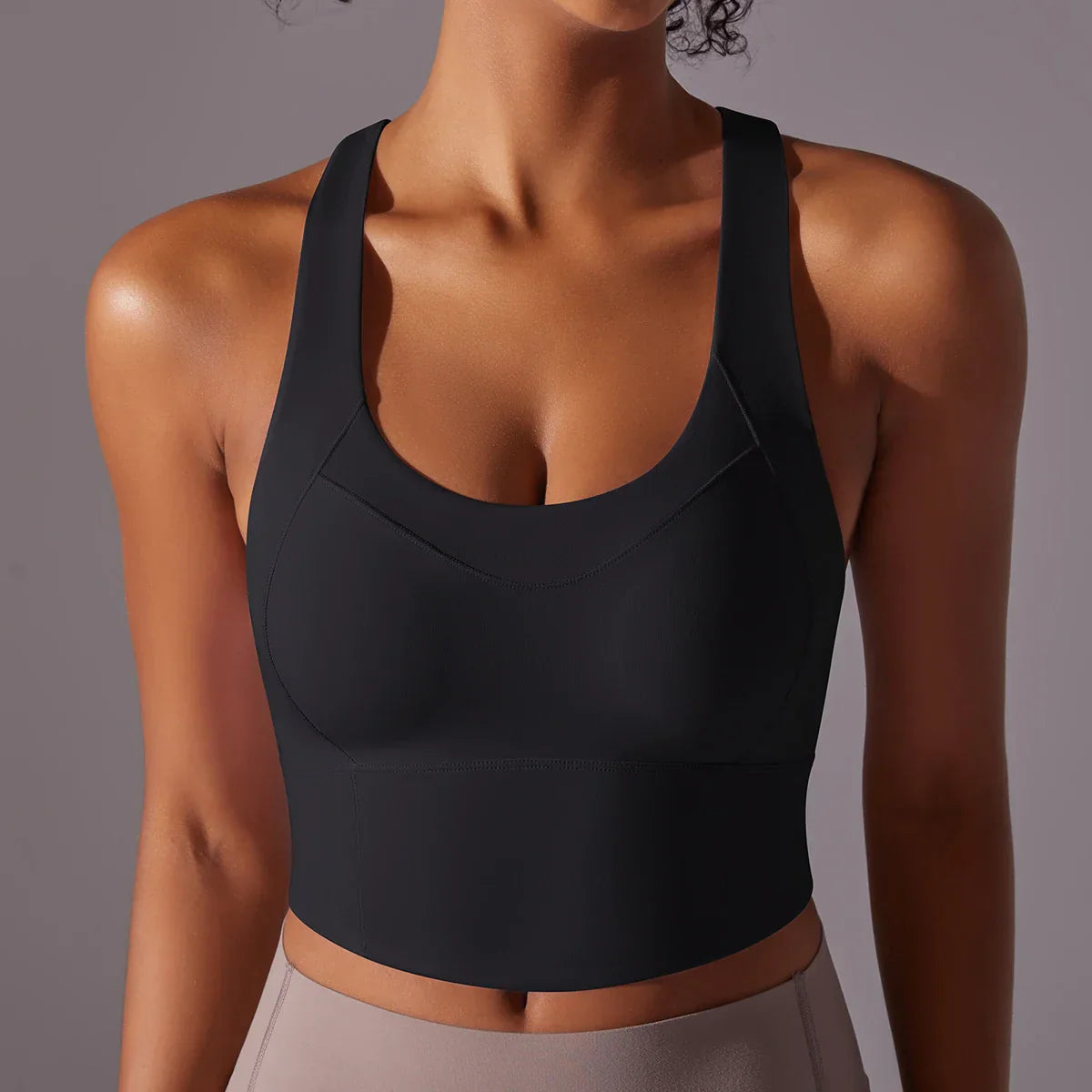 Women's Sports Bra – Tight Fit – Breathable Stretch – Racerback – Scoop Neck