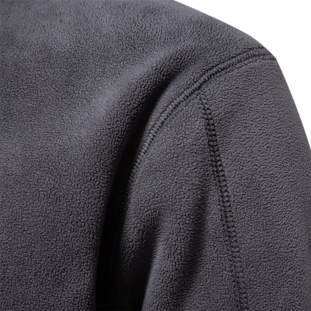 Men's Quarter-Zip Fleece Sweater – Soft and Warm – Long-Sleeved – Relaxed Fit