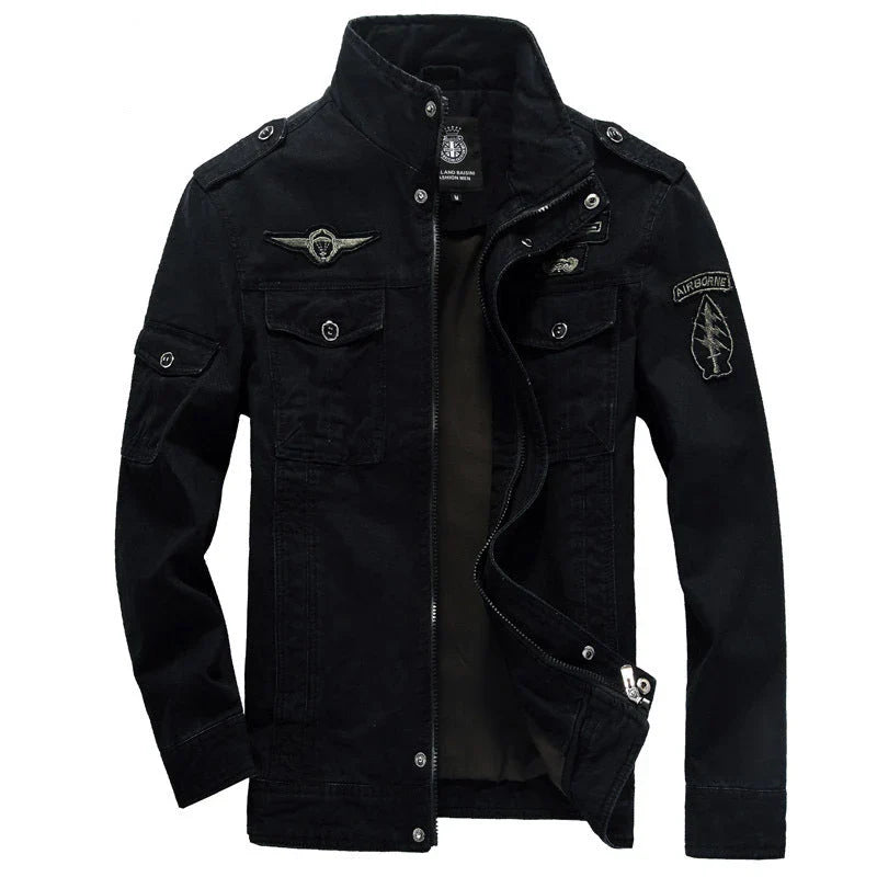 Men's Utility Jacket – Windproof Waterproof – Structured Fit – Stand Collar – Flap Pockets