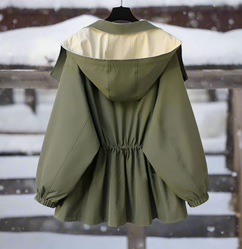 Gabriella Cotton Jacket | Draped Collar Relaxed Fit Jacket