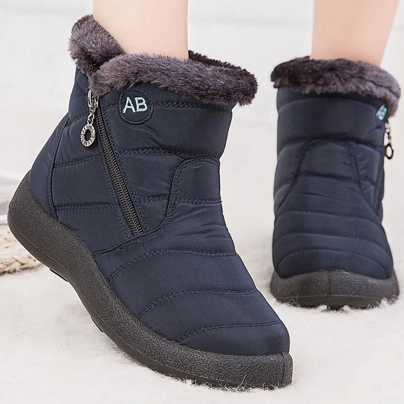 Women's Snow Boots – Mid-Calf – Water-Repellent – Fur-Lined – Zipper Closure