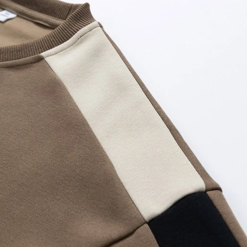 Edward Relaxed Crewneck Sweater | Color Block Crewneck Sweater
