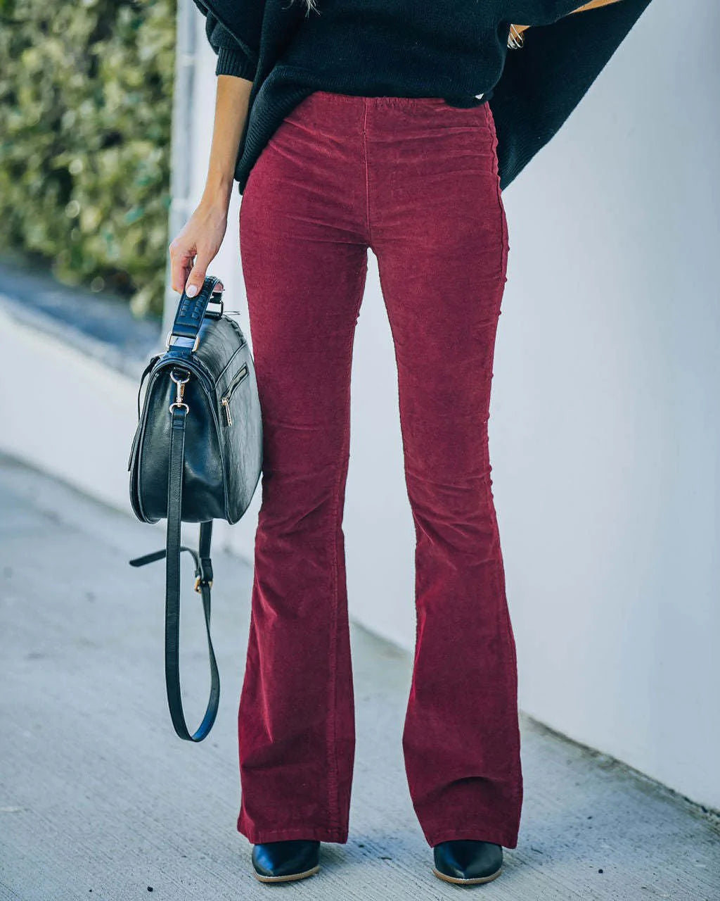 Women's Flared Pants – High Waist – Slim Fit – Soft Stretch – Full Length