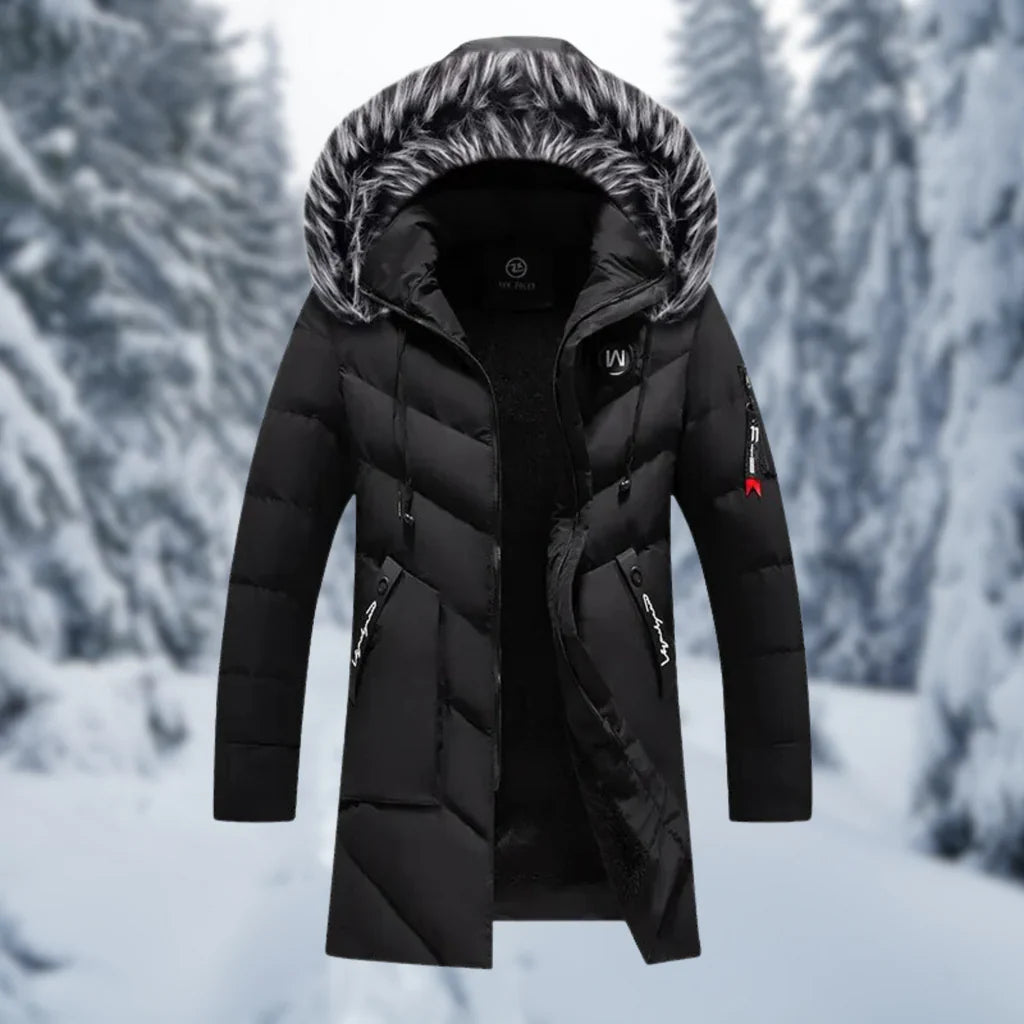 Men's Jacket – Oversized Fit – Padded and Water-Repellent – Faux Fur Hood – Mid-Length