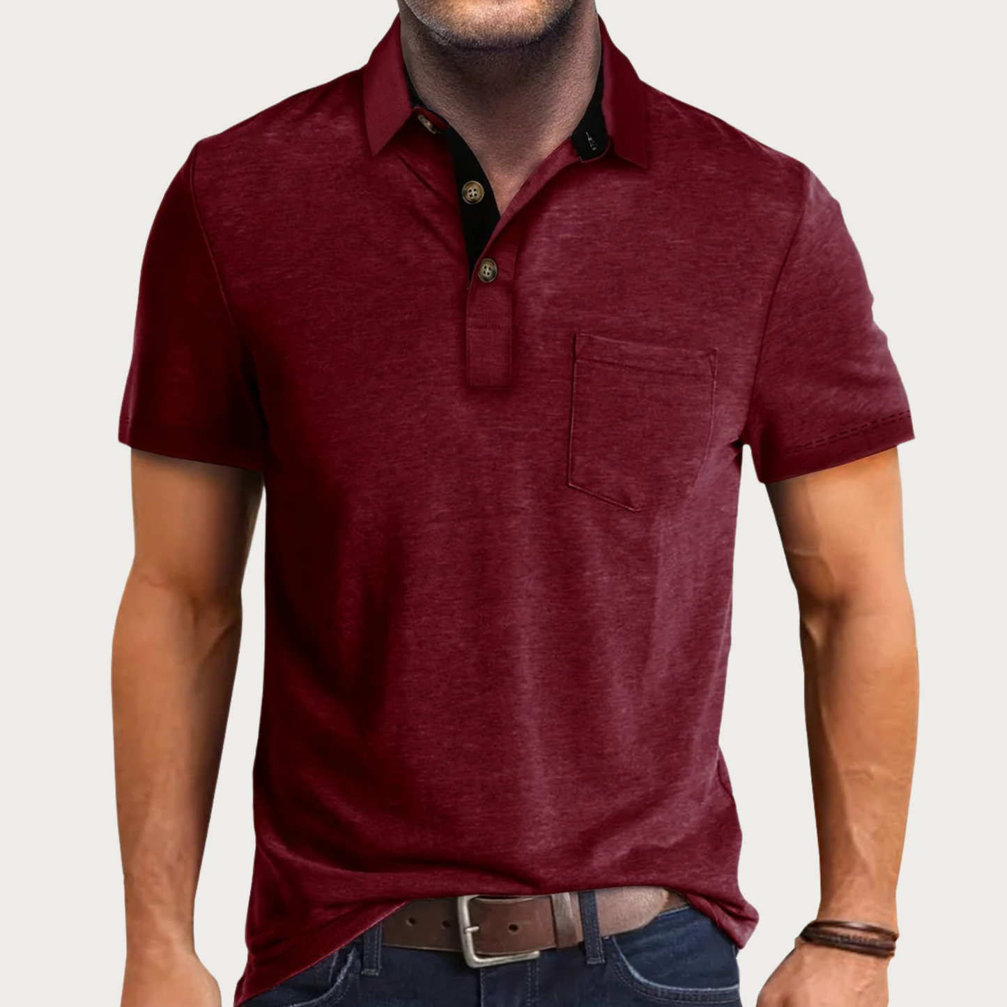 Men's Piqué Shirt – Regular Fit – Short Sleeve – Soft Knit – Chest Pocket – Casual