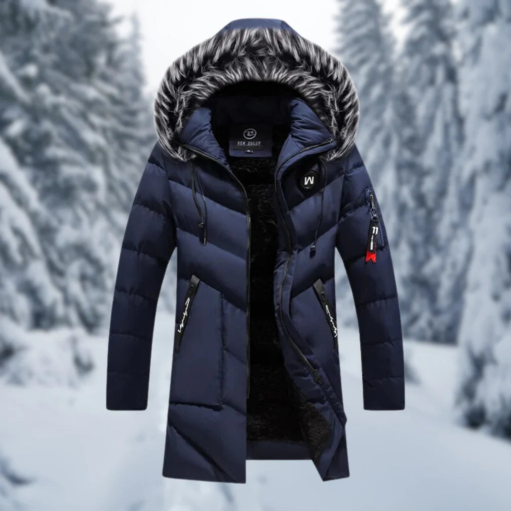 Men's Jacket – Oversized Fit – Padded and Water-Repellent – Faux Fur Hood – Mid-Length