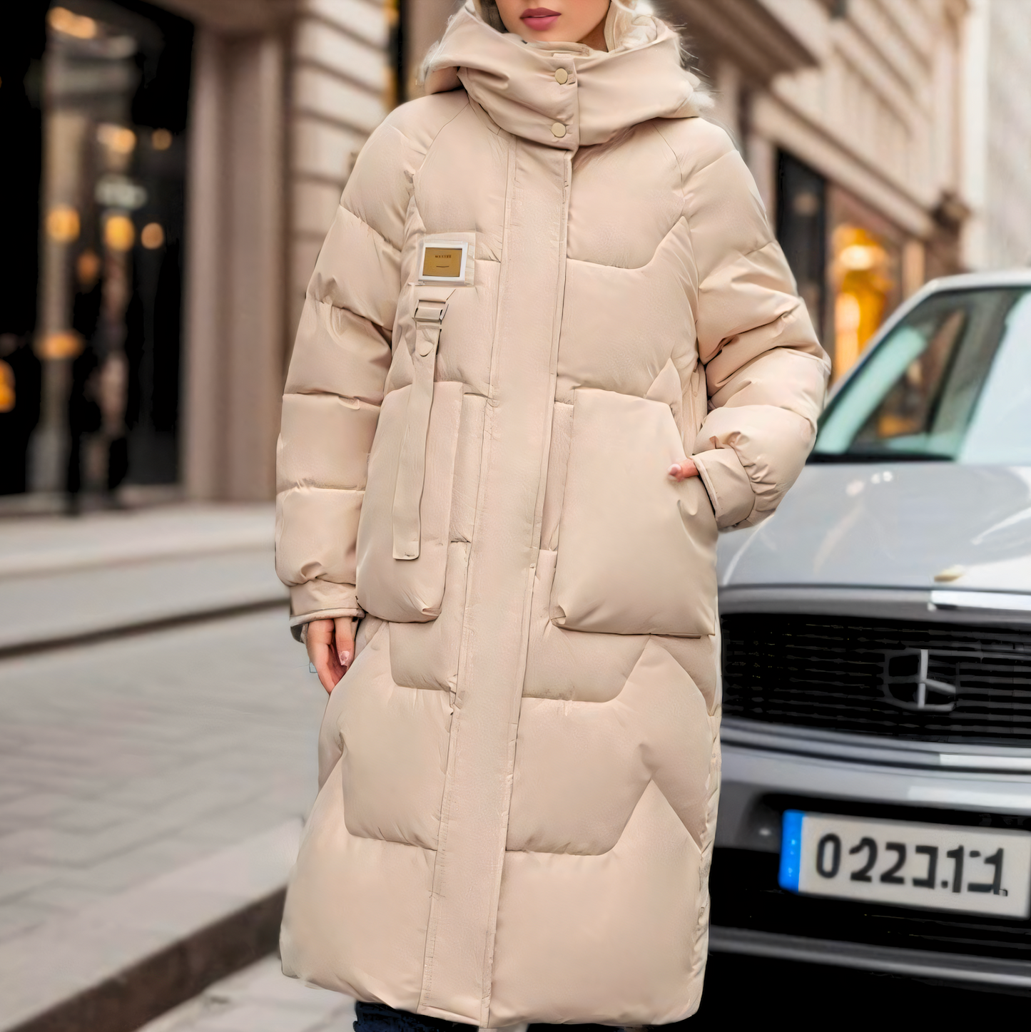 Julia Long Hooded Puffer Jacket | Quilted Padded Jacket
