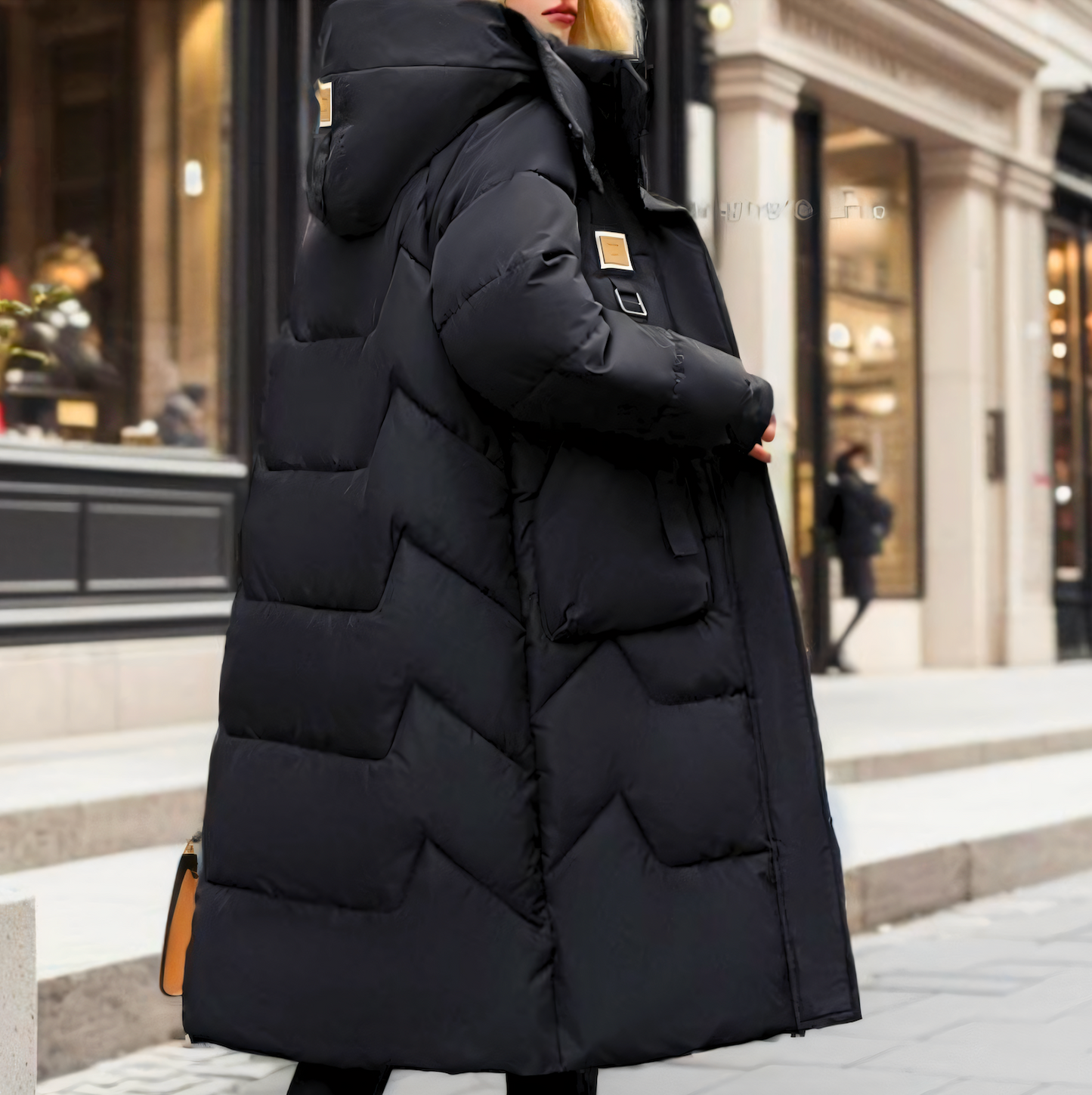 Julia Long Hooded Puffer Jacket | Quilted Padded Jacket