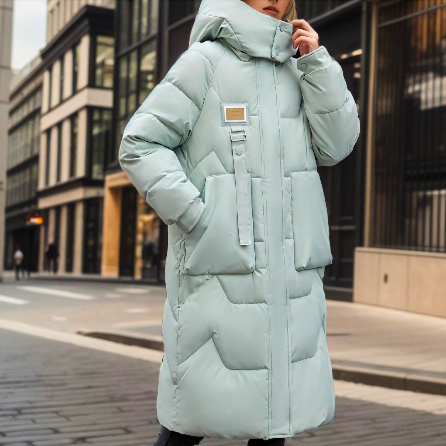 Julia Long Hooded Puffer Jacket | Quilted Padded Jacket