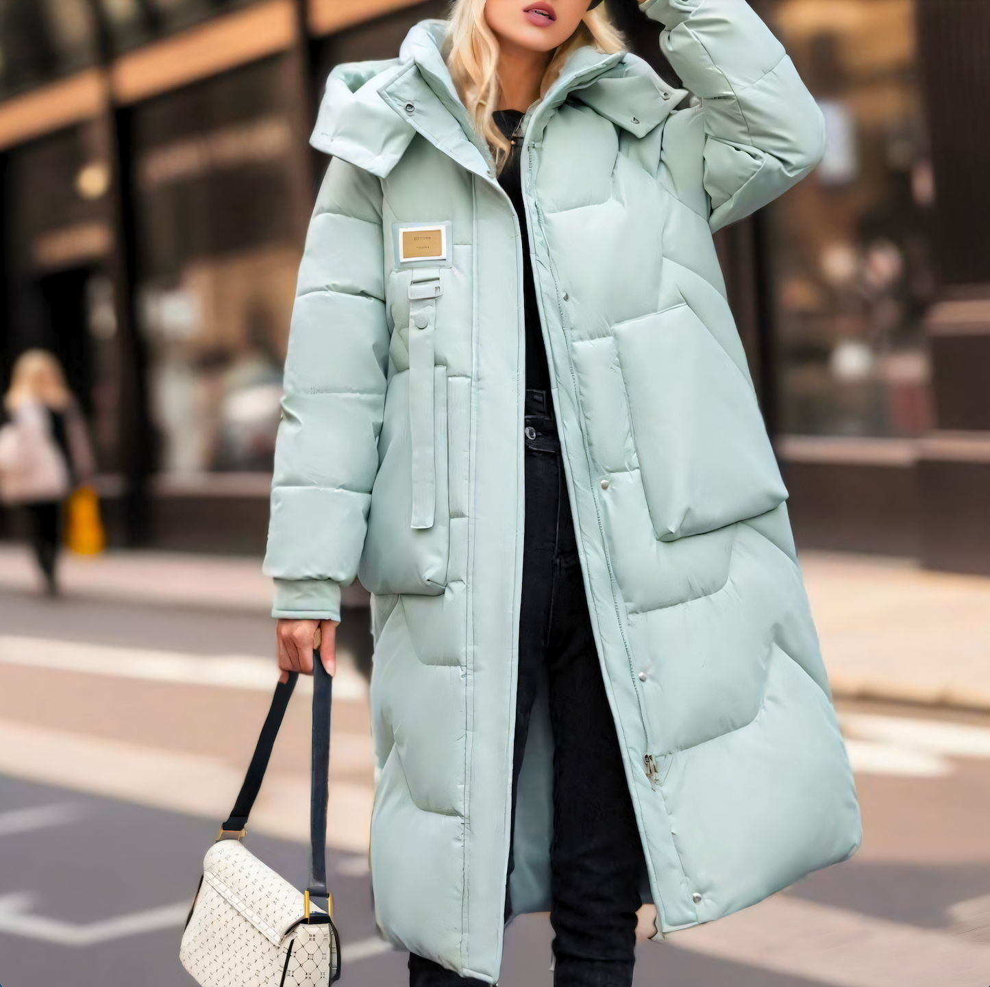 Julia Long Hooded Puffer Jacket | Quilted Padded Jacket