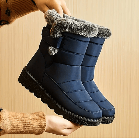Women's Ankle Boots – Quilted Fit – Lined with Fur – Non-Slip Sole