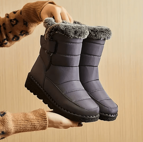 Women's Ankle Boots – Quilted Fit – Lined with Fur – Non-Slip Sole