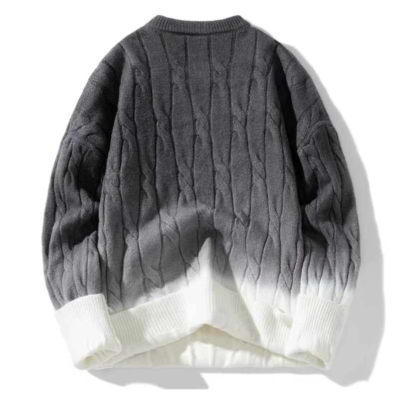 Lucas Relaxed Fit Sweater | Cable Knit Ombre Sweater