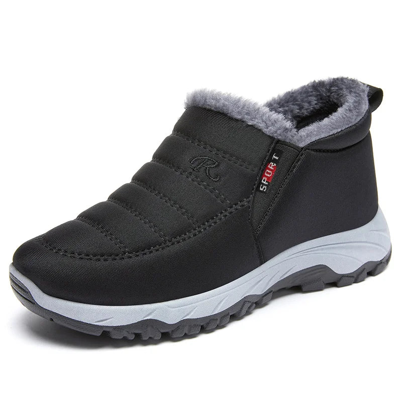 Women's Boots – Waterproof Quilted Slip-On – Lined with Faux Fur – Ankle Height