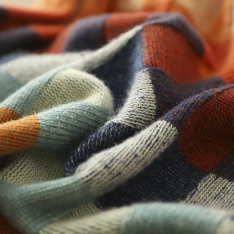 Penelope Wool Sweater | Mock Neck Check stylish look for women